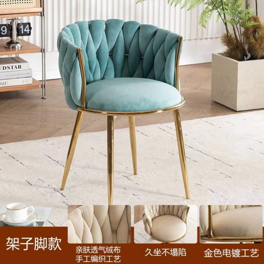 French Vintage Velvet Dining Chairs - B2B Bulk Customization Foreign Trade Factory Direct