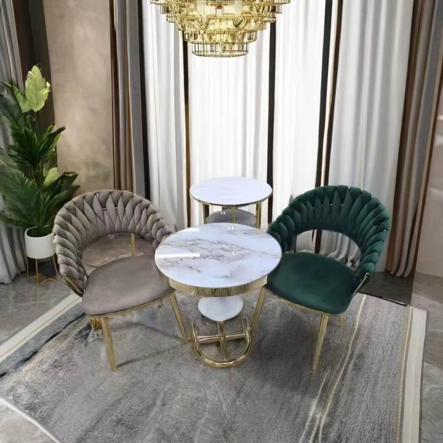 Rococo Style Velvet Dining Chairs - B2B Foreign Trade Customization Furniture Manufacturer