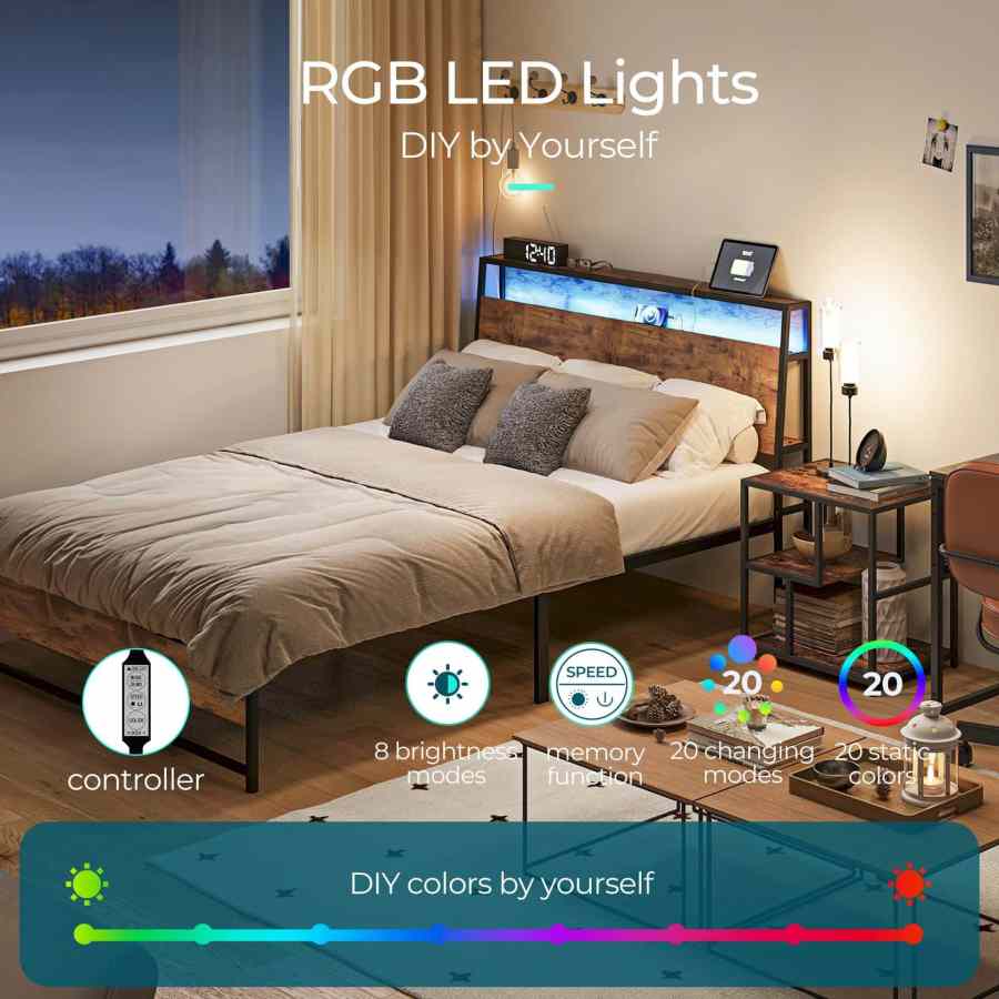 Industrial Wood Metal Bed Frame - MOQ 20（Space Saving Storage Solution） - Image 7