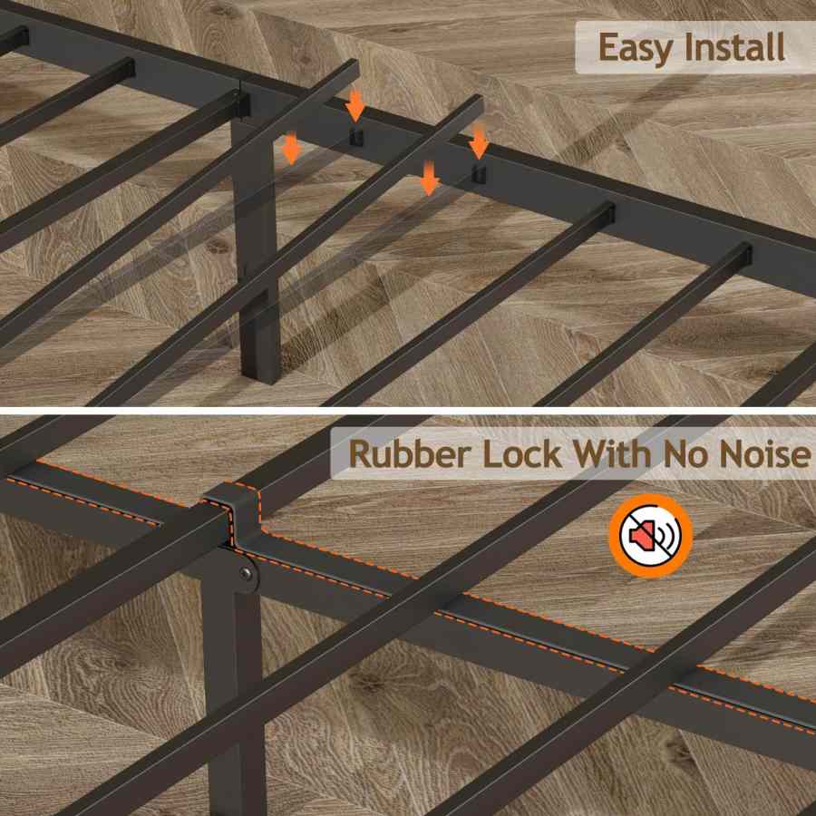 Industrial Rustic Bed Frame - MOQ 20（No Box Spring, Easy Assembly） - Image 4