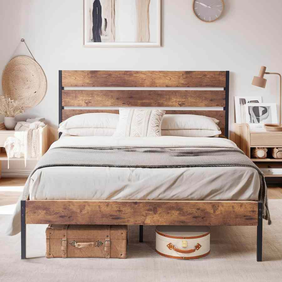 Platform Bed Frame with Storage - MOQ 20（Industrial Farmhouse Style） - Image 4
