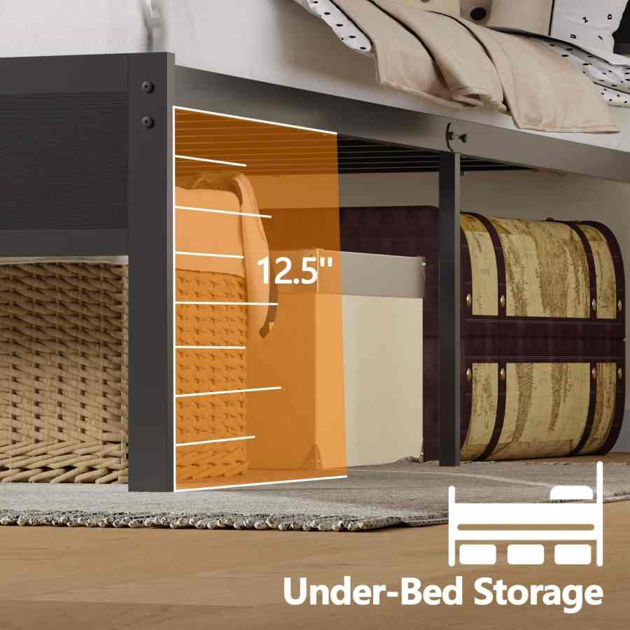 Bulk Industrial Storage Bed Frame - MOQ 20（Rustic Brown for Modern Bedroom） - Image 3