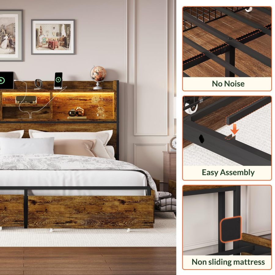Bulk Industrial Platform Bed with Underbed Storage - MOQ 20, No Box Spring Needed - Image 3