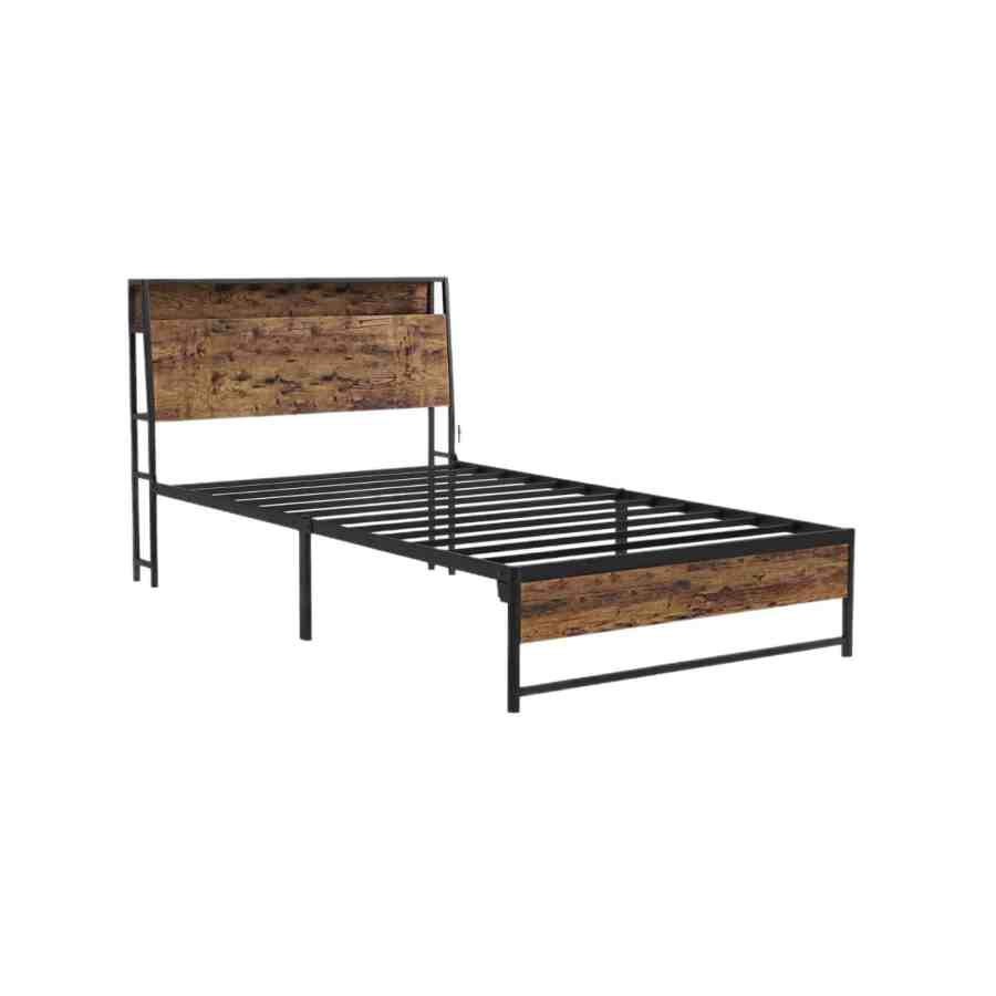 Industrial Wood Metal Bed Frame - MOQ 20（Space Saving Storage Solution） - Image 4
