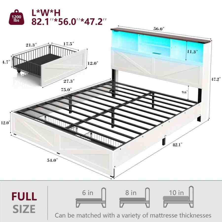 Wholesale Storage Platform Bed - MOQ 20（Industrial Wood & Metal Bedroom Frame） - Image 2