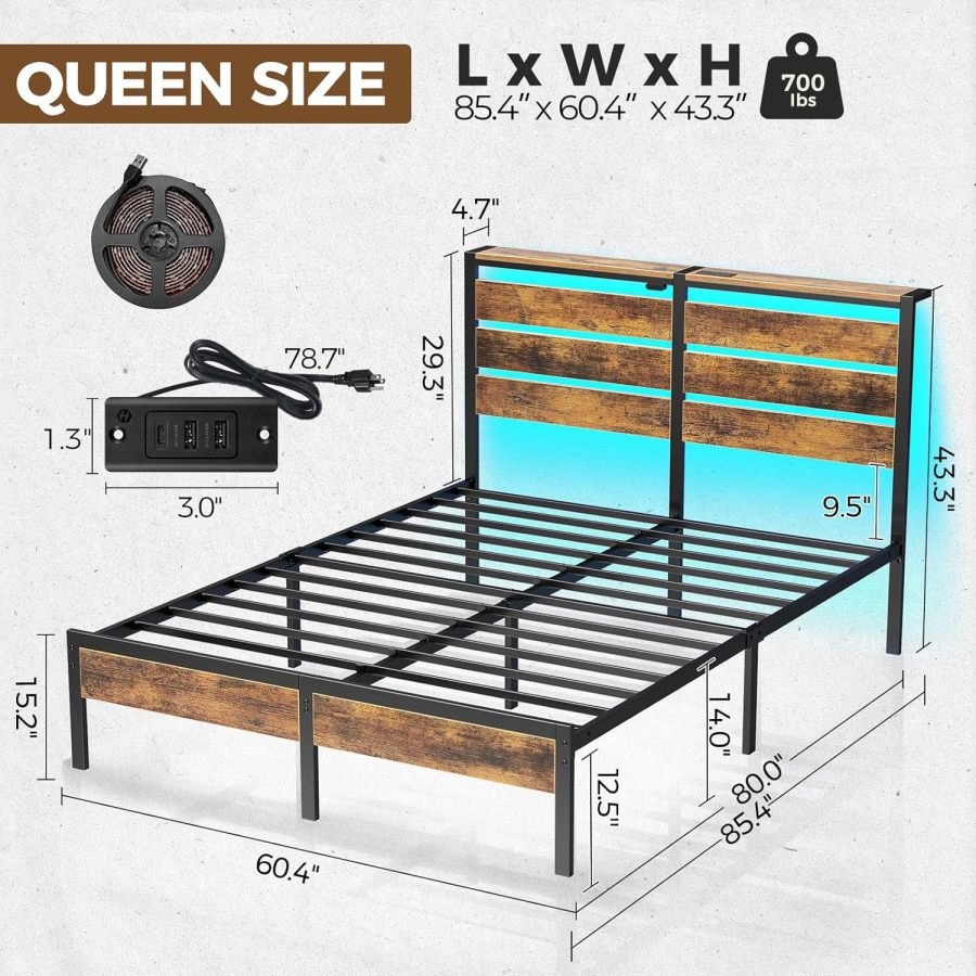 Full Size Rustic Storage Platform Bed - MOQ 20（No Box Spring Needed） - Image 3