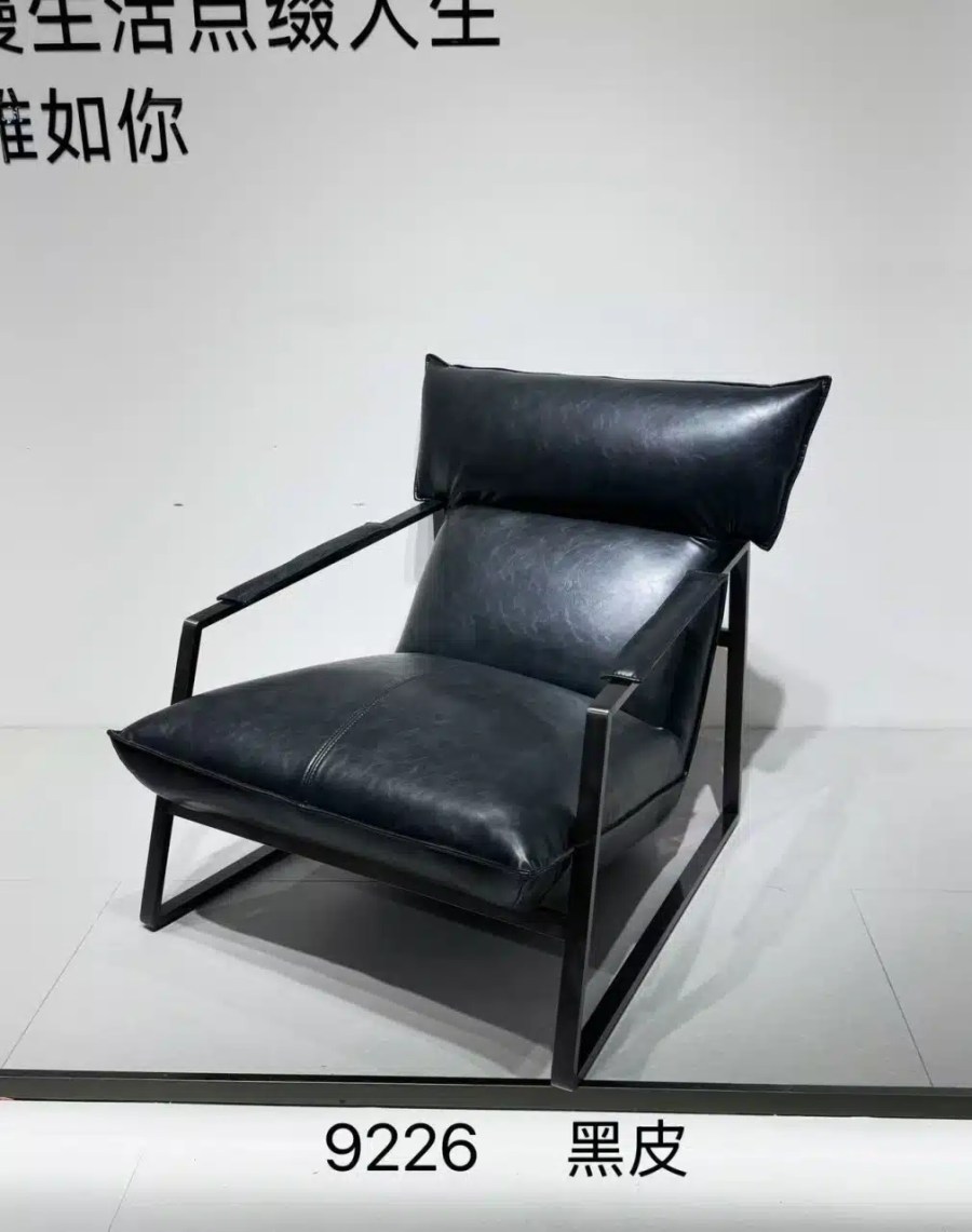 Model 9225 Linen Fabric Swivel Chair (Green & Orange) for Export - Image 5