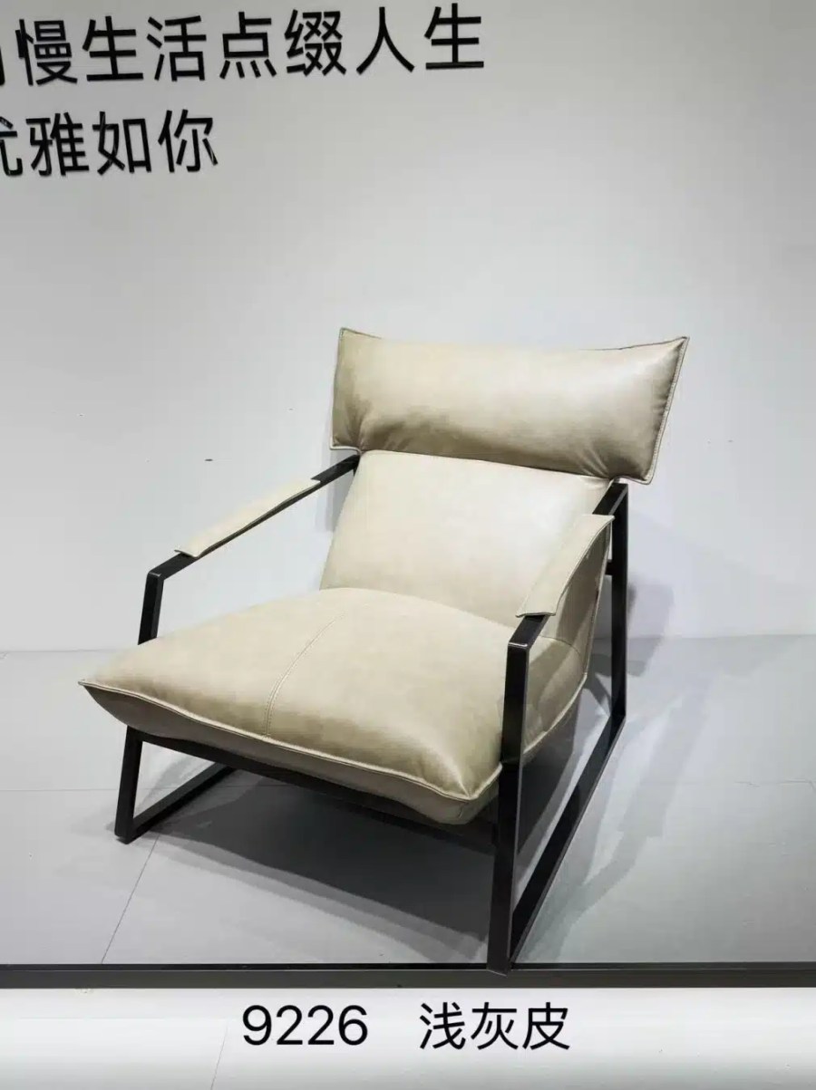Model 9225 Linen Fabric Swivel Chair (Green & Orange) for Export - Image 2