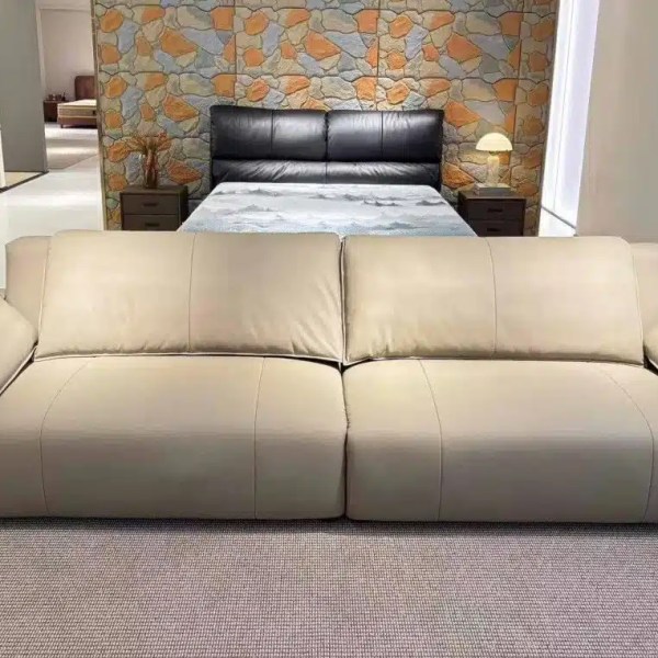 Wood-Frame Leather Living Room Sofa - China Furniture Factory Export