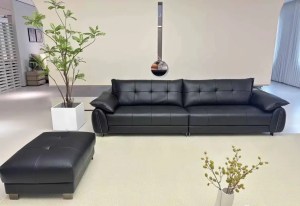 High-Density Foam Leather Living Room Sofa - China Made Comfort